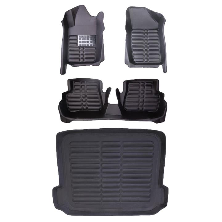 کفپوش سه بعدی خودرو مدل AM مناسب برای پژو 207 صندوقدار به همراه کفپوش صندوق